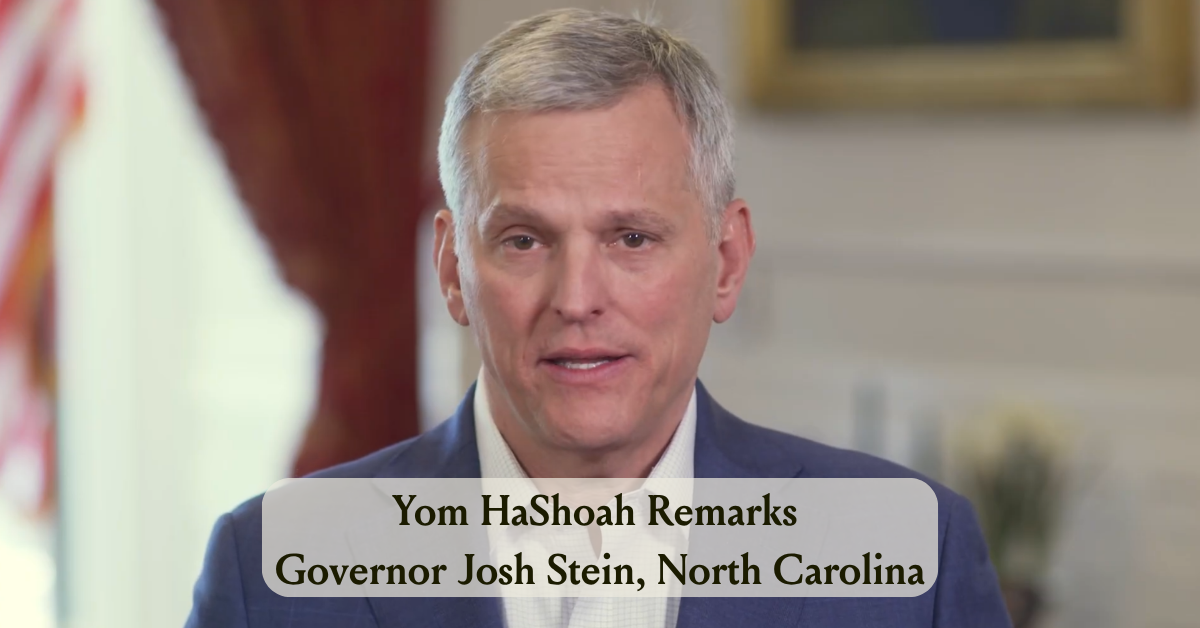 Yom HaShoah Remarks from Governor Josh Stein